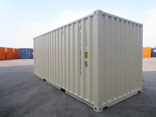 Cream-white 20-foot shipping container, 1st voyage – Image 2