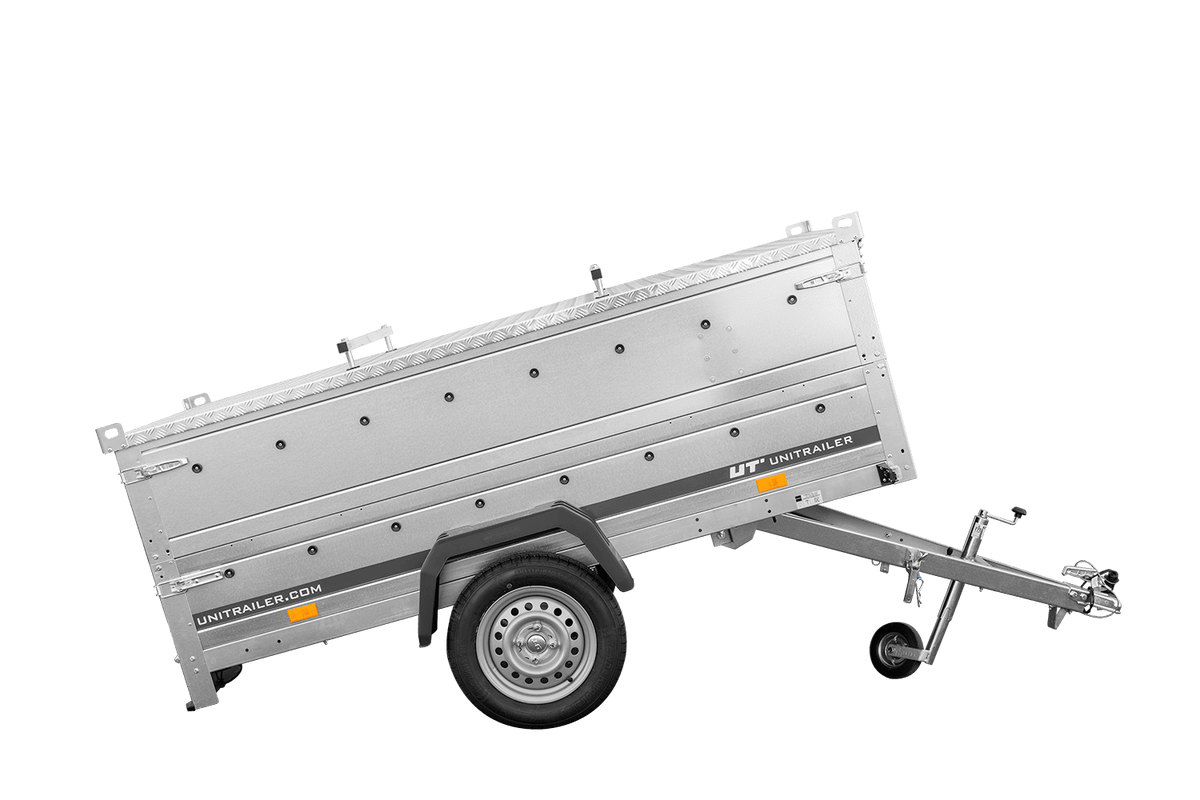 Remorque un essieu 230x125 UNITRAILER GARDEN 230 KIPP avec côtés BIS et couverture en aluminium