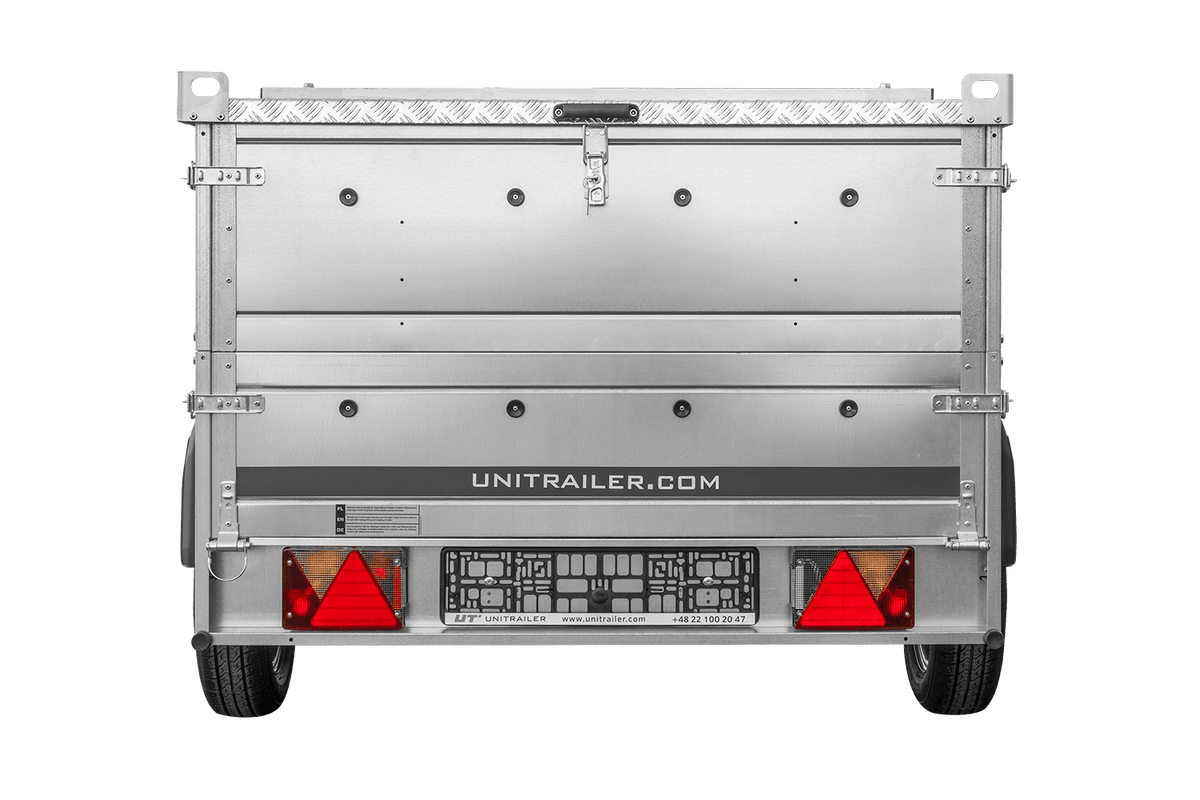 Remorque un essieu 230x125 UNITRAILER GARDEN 230 KIPP avec côtés BIS et couverture en aluminium