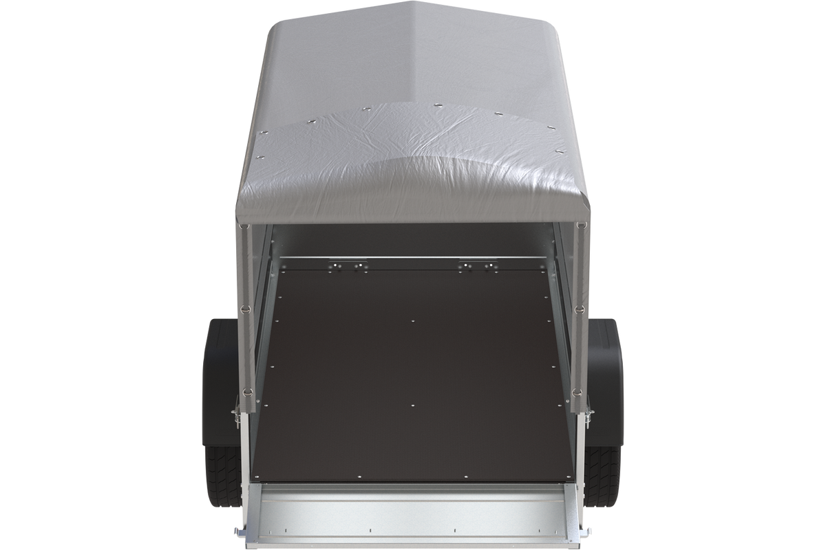 Remorque 750 kg 200 x 125 avec bâche haute et arceau Garden Trailer 201 KIPP