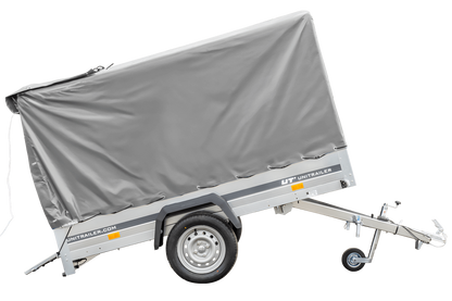 Remorque routière avec bâche haute (110 cm), arceau (110 cm) et roue jockey 230x125 Garden Trailer 230 KIPP