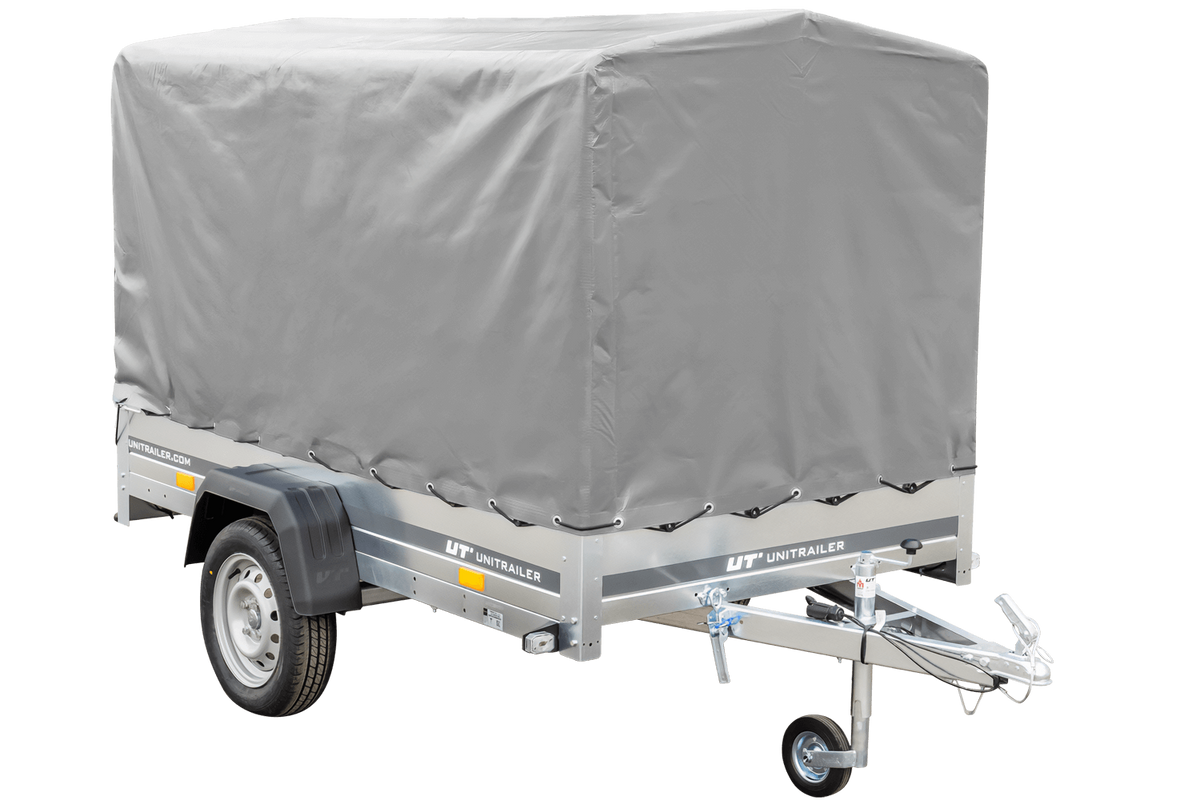 Remorque routière avec bâche haute (110 cm), arceau (110 cm) et roue jockey 230x125 Garden Trailer 230 KIPP