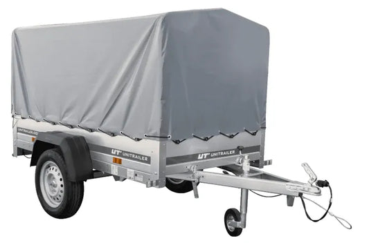 Remorque automobile Garden Trailer 200 KIPP 200 x 106 cm avec bâche haute, arceau et roue jockey PTAC 500 kg