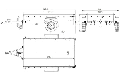 Remorque pour auto 230 x 125 cm Garden Trailer 230 KIPP