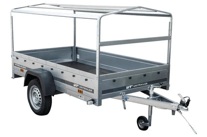 Remorque routière avec bâche haute bleue, arceau H-800 et roue jockey 230x125 Garden Trailer 230 KIPP